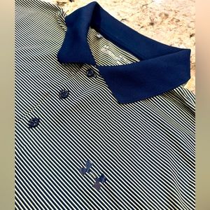 Under Armour men’s XL dri fit polo golf shirt navy yellow stripes